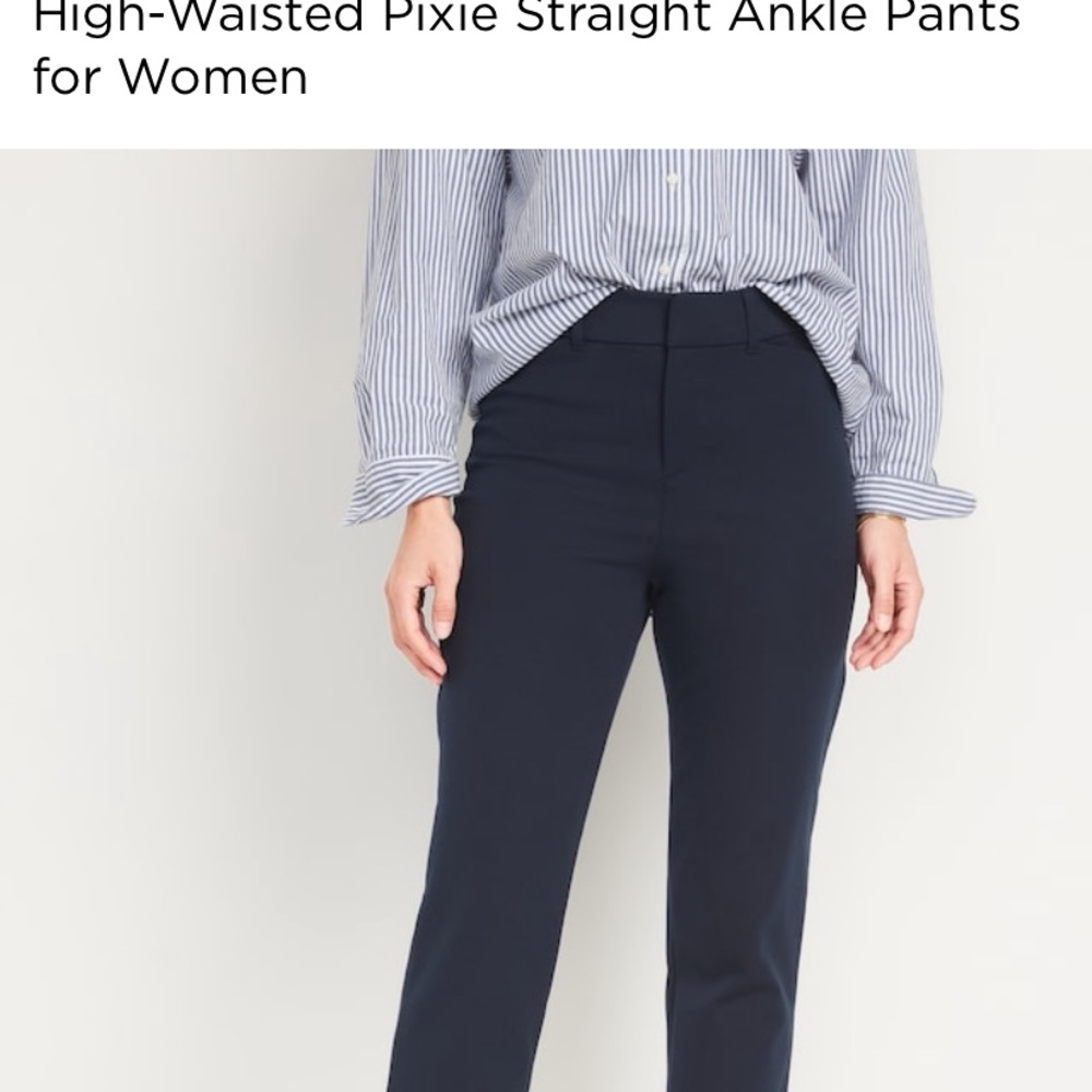 Old Navy high waisted pixie straight ankle pants for womens size 16 tall, black